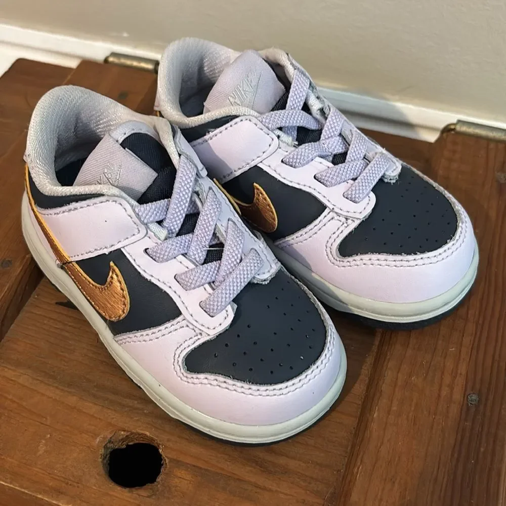 Nike Dunk Low SE TDE Copper Swoosh Thunder Blue Size 6C